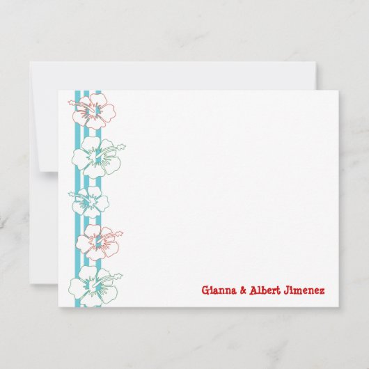 Hibiscus Flower Note-kaarten | Hartelijk dank Notitiekaartje (Voorkant)