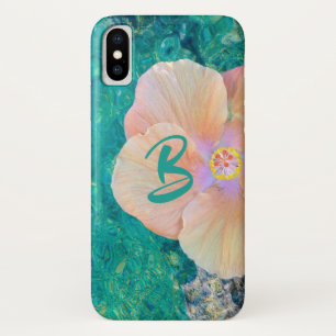 Hibiscus flower oceaanwater Hawaiian blauwgroen ro Case-Mate iPhone Case