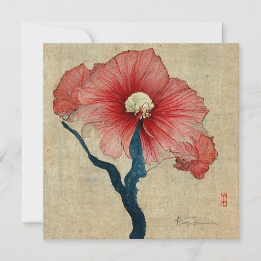 Hibiscus Flower Painting Kaart (Voorkant)