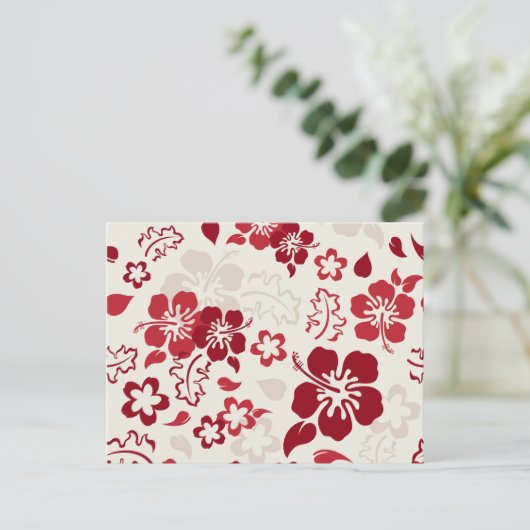 Hibiscus Flower Pattern Briefkaarten (Staand voorkant)