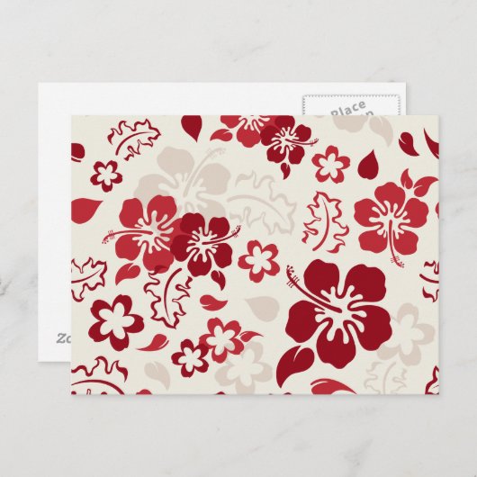 Hibiscus Flower Pattern Briefkaarten (Voorkant / Achterkant)