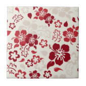 Hibiscus Flower Pattern Ceramic Tile Tegeltje (Voorkant)