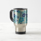 Hibiscus Flower Pattern Stainless Steel Travel Mug Reisbeker (Voorkant links)