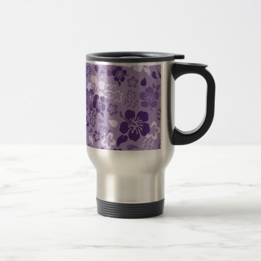 Hibiscus Flower Pattern Stainless Steel Travel Mug Reisbeker (Rechts)