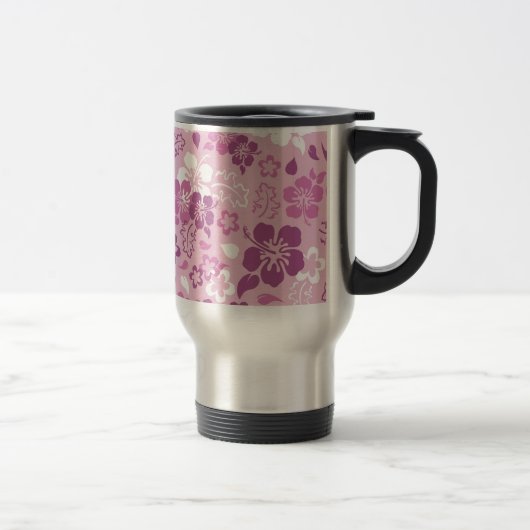 Hibiscus Flower Pattern Stainless Steel Travel Mug Reisbeker (Rechts)