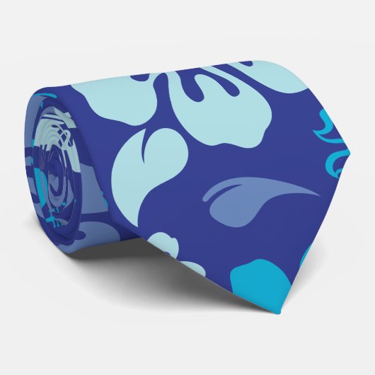 Hibiscus Flower Pattern Stropdas (Opgerold)