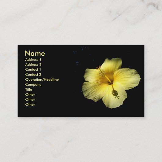 Hibiscus Flower Plant Business Profile Card Foto Visitekaartje (Voorkant)