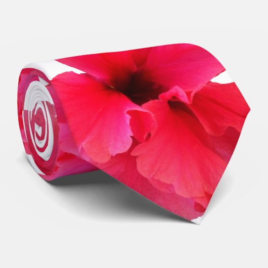 Hibiscus Flower Print Stropdas (Opgerold)