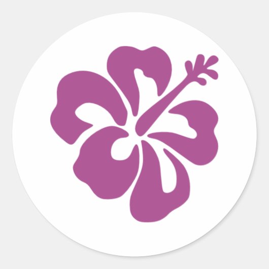 Hibiscus Flower Ronde Sticker (Voorkant)
