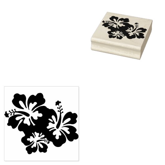 Hibiscus Flower Rubberstempel (Gestempeld)