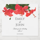 Hibiscus flower Sparkling Wine Bottle Labels Wijnetiket (Enkel label)