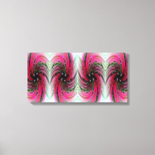 Hibiscus Flower Swirl X 4 Wrapped Canvas Afdruk