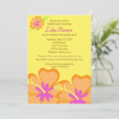 Hibiscus Flower Tropical 5x7 Vrijgezellenfeest Inv Kaart (Staand voorkant)