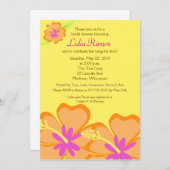 Hibiscus Flower Tropical 5x7 Vrijgezellenfeest Inv Kaart (Voorkant / Achterkant)