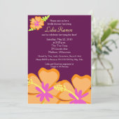 Hibiscus Flower Tropical 5x7 Vrijgezellenfeest Inv Kaart (Staand voorkant)