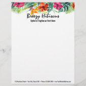 Hibiscus Flower Tropical Paradise Hawaiian Floral Briefhoofd Ontwerp (Voorkant)