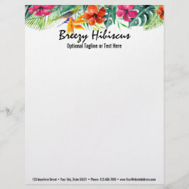 Hibiscus Flower Tropical Paradise Hawaiian Floral Briefhoofd Ontwerp