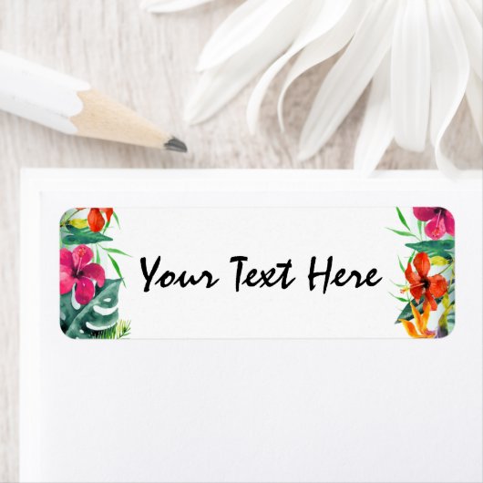 Hibiscus Flower Tropical Paradise Hawaiian Floral Etiket (Insitu)