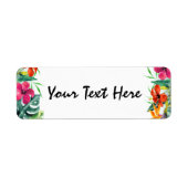 Hibiscus Flower Tropical Paradise Hawaiian Floral Etiket (Voorkant)