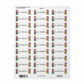 Hibiscus Flower Tropical Paradise Hawaiian Floral Etiket (Full Sheet)