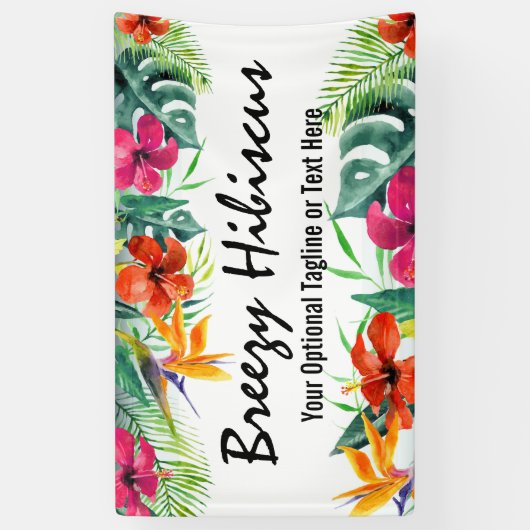 Hibiscus Flower Tropical Paradise Hawaiian Floral Spandoek (Verticaal)