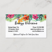 Hibiscus Flower Tropical Paradise Hawaiian Floral Visitekaartje (Achterkant)