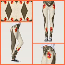 Hibiscus Flower Tropical Vibes Floral Leggings