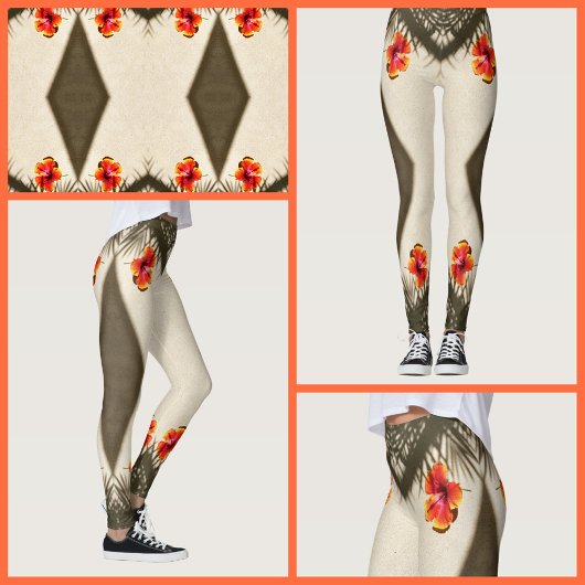 Hibiscus Flower Tropical Vibes Floral Leggings