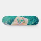 Hibiscus flower turquoise oceaanwater Hawaiian Persoonlijk Skateboard (Horizontaal)