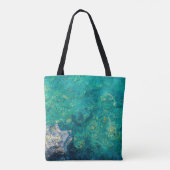Hibiscus flower turquoise oceaanwater Hawaiian Tote Bag (Achterkant)