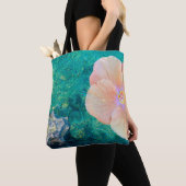 Hibiscus flower turquoise oceaanwater Hawaiian Tote Bag (Dichtbij)