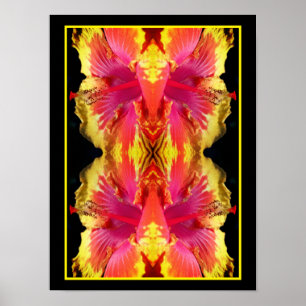  Hibiscus Flower Up Abstract Poster
