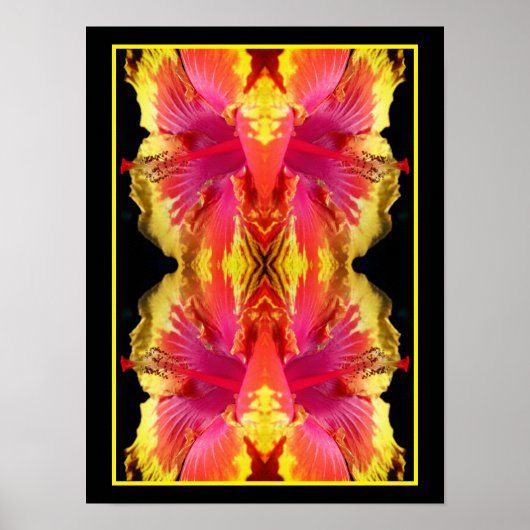  Hibiscus Flower Up Abstract Poster (Voorkant)