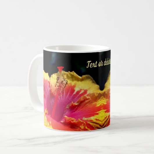 Hibiscus Flower Up Close Personalized Koffiemok (Voorkant links)