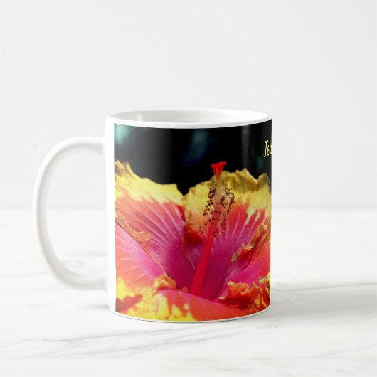 Hibiscus Flower Up Close Personalized Koffiemok (Links)