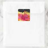 Hibiscus Flower Up Close Vierkante Sticker (Tas)