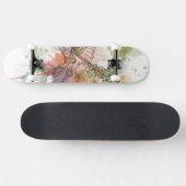 Hibiscus flower & waterverf achtergrond persoonlijk skateboard (Horizontaal)