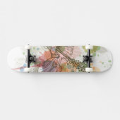 Hibiscus flower & waterverf achtergrond persoonlijk skateboard (Horizontaal)