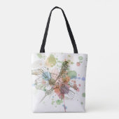 Hibiscus flower & waterverf achtergrond tote bag (Achterkant)