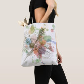 Hibiscus flower & waterverf achtergrond tote bag (Dichtbij)