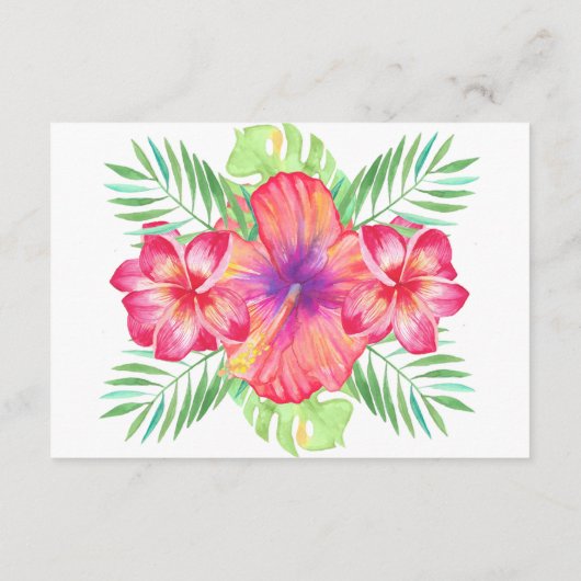 Hibiscus Flower Waterverf Beach Enclosure Informatiekaartje (Achterkant)