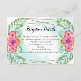 Hibiscus Flower Waterverf Beach Enclosure Informatiekaartje