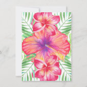 Hibiscus Flower Waterverf Beach Save the Date Kaart (Achterkant)