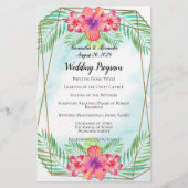 Hibiscus Flower Waterverf Beach Wedding Programme (Voorkant)
