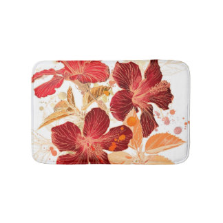 Hibiscus flower - waterverf verf 2 badmat