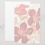 Hibiscus flower - waterverf verf 2 briefpapier (Voorkant / Achterkant)
