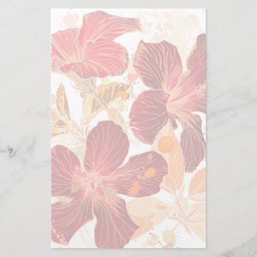 Hibiscus flower - waterverf verf 2 briefpapier (Voorkant)