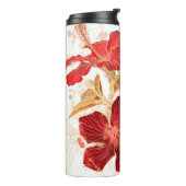 Hibiscus flower - waterverf verf 2 thermosbeker (Gedraaid links)