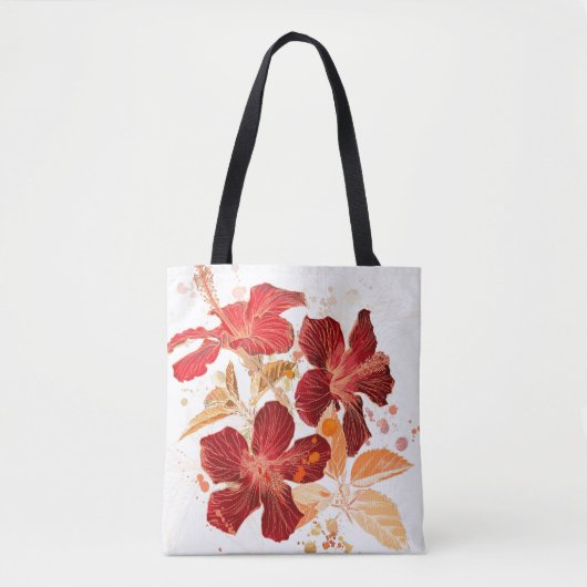 Hibiscus flower - waterverf verf 2 tote bag (Voorkant)