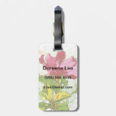 Hibiscus flower - waterverf verf bagagelabel (Achterkant verticaal)